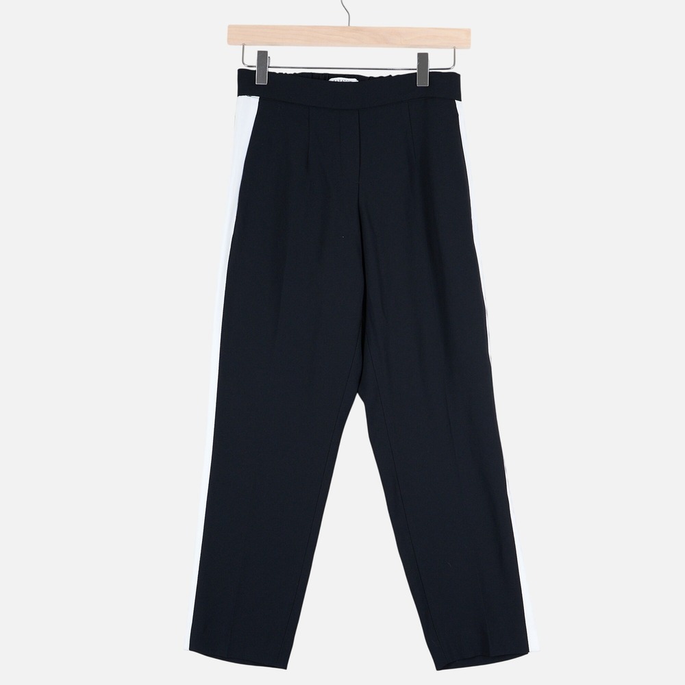 Babaton Aritzia Dexter Pant Black White Stripe Tapered Trousers Size 0 Ankle
